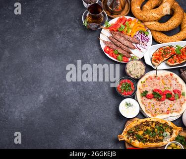 Traditionelle türkische oder mittelöstliche Gerichte Stockfoto
