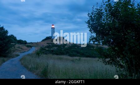 Deutschland, Mecklenburg-Vorpommern, Kloster, Leuchtturm in Dornbusch, Nationalpark Vorpommersche Lagune, Hiddensee-Insel, Ostsee Stockfoto