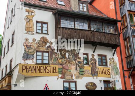 Das historische Panhandle-Haus in Landsberg am Lech Stockfoto