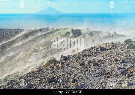 Gran Gratere, Vulcano Island, Äolische Inseln, Sizilien, Italien Stockfoto