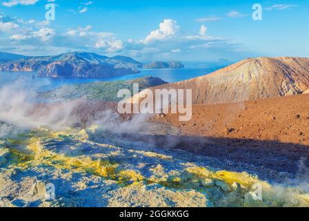 Gran Gratere, Vulcano Island, Äolische Inseln, Sizilien, Italien Stockfoto