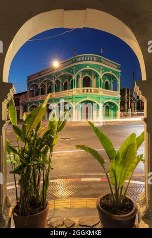 Sino-portugiesische Architektur in der Altstadt von Phuket, Phuket, Thailand Stockfoto