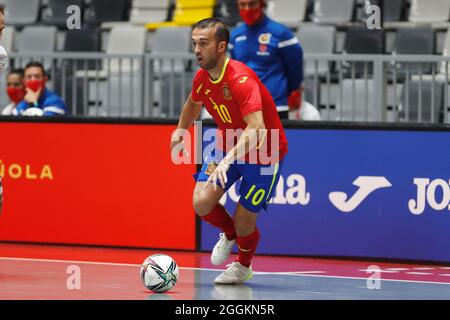 Jaen, Spanien. August 2021. Adri (ESP) Futsal : Hallenfußballturnier Andalucia Region Europea del Deporte Spiel zwischen Spanien 2-0 Japan im Palacio de Deportes Olivo Arena in Jaen, Spanien . Quelle: Mutsu Kawamori/AFLO/Alamy Live News Stockfoto