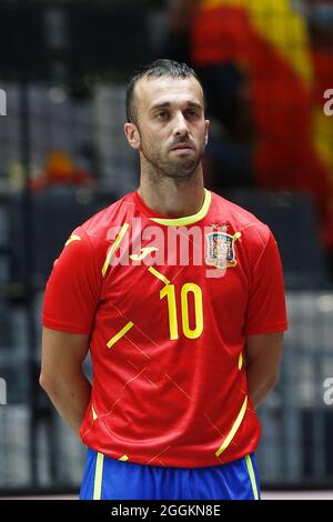 Jaen, Spanien. August 2021. Adri (ESP) Futsal : Hallenfußballturnier Andalucia Region Europea del Deporte Spiel zwischen Spanien 2-0 Japan im Palacio de Deportes Olivo Arena in Jaen, Spanien . Quelle: Mutsu Kawamori/AFLO/Alamy Live News Stockfoto