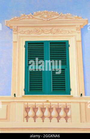 Hausfassade, Bogliasco, Ligurien, Italien, Europa Stockfoto