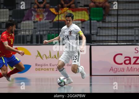 Jaen, Spanien. August 2021. Tomoki Yoshikawa (JPN) Futsal : Hallenfußballturnier Andalucia Region Europea del Deporte Spiel zwischen Spanien 2-0 Japan im Palacio de Deportes Olivo Arena in Jaen, Spanien . Quelle: Mutsu Kawamori/AFLO/Alamy Live News Stockfoto