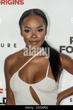 Rachel Finni kommt zur Premiere von „Rise of the Footsoldier Origins“ im Cineworld Leicester, 2021-09-01, London, Großbritannien. Stockfoto