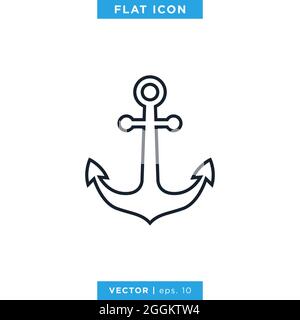 Anker Symbol Vektor Stock Illustration Design-Vorlage. Editierbare Vektor-EPS 10. Stock Vektor
