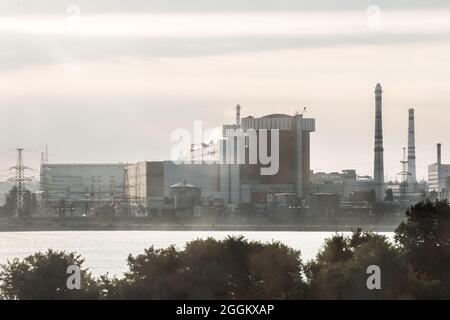 Leistungsstarke Kraftwerk Wärmekraftwerk Anlage industrielle elektrische Fabrik. Stockfoto