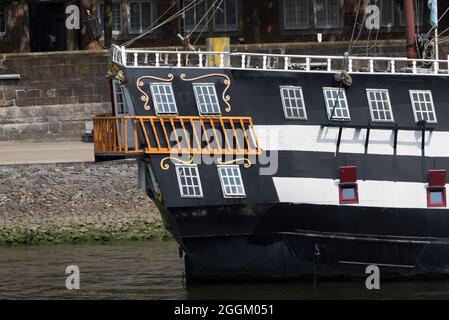 Deutschland, Bremen, Heck des Admiral Nelsen, Pfannkuchenschiff, Pannekoekschip, Hansestadt Bremen Stockfoto
