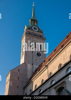 Tower Alter Peter, Peterskirche, Petersplatz, München, Bayern, Deutschland, Europa Stockfoto