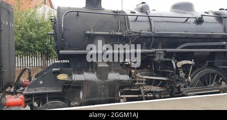 Dampflokomotive und pullman Carraiges, Kiddetrminster 29, 08,2021. Kidderminster nach Bridgenorth, Severn Valley Railway, England, Großbritannien, The Explorer Stockfoto