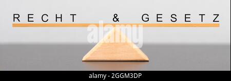 Recht und Gesetz im Gleichgewicht Stockfoto