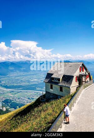 Blick von Hohen Kasten, hohe Kasten, Appenzeller Alpen, Berge, Schweiz Stockfoto