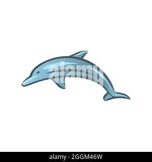 Ocean Delphine Säugetier Tier schwimmen unter Wasser Illustration Stock Vektor