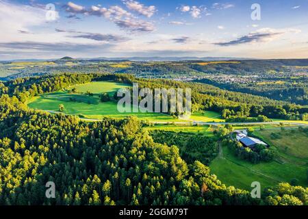 Drohnenbild, Schwäbischer Wald, Remstal, Baden-Württemberg, Deutschland Stockfoto