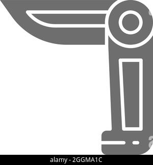 Jackmesser, Messer graues Symbol. Isoliert auf weißem Hintergrund Stock Vektor