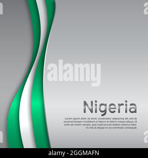 Abstrakt schwenkende nigeria-Flagge. Kreativer Metallhintergrund in nigeria Flaggen Farben für Urlaub Karte Design. Nationales Plakat. Staat nigerischem Patriotismus Stock Vektor