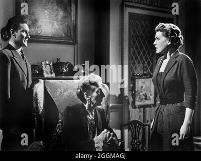 Terence Morgan, Marjorie Fielding, Phyllis Calvert, On-Set of the British Film, 'Mandy', General Film Distributors, 1952; aka 'Crash of Silence', Universal Pictures, US-Veröffentlichung 1953 Stockfoto