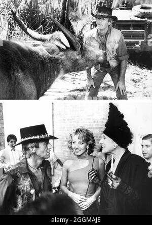 Paul Hogan, Linda Kozlowski, Montage, Dreharbeiten zum Film, 'Crocodile Dundee', Paramount Pictures, 1986 Stockfoto