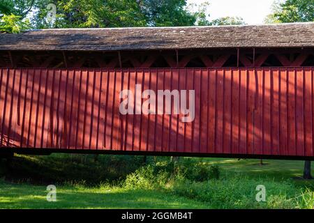 Cutler-Donahoe Bridge; Foto der Brücken von Madison County, Winterset, Iowa, USA. Stockfoto