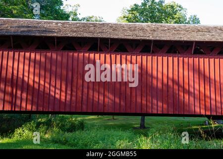 Cutler-Donahoe Bridge; Foto der Brücken von Madison County, Winterset, Iowa, USA. Stockfoto