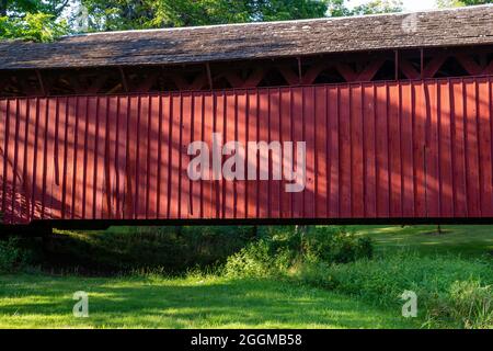 Cutler-Donahoe Bridge; Foto der Brücken von Madison County, Winterset, Iowa, USA. Stockfoto