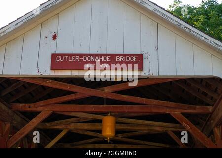 Cutler-Donahoe Bridge; Foto der Brücken von Madison County, Winterset, Iowa, USA. Stockfoto