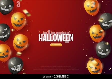 Halloween Ballon Rot Hintergrund Illustration Stock Vektor