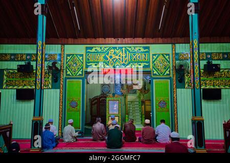 Masjid Sultan Suriansyah ist die älteste Moschee in Süd-Kalimantan. Erbaut vor etwa 300 Jahren unter der Herrschaft von Tuan Guru (1526-1550), der ersten Banj Stockfoto