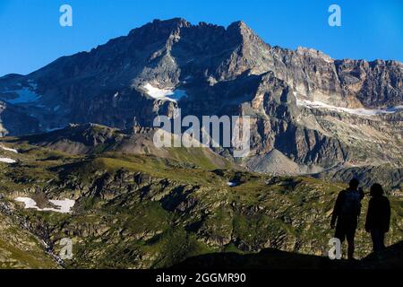 FRANKREICH. SAVOIE (73) FRANZÖSISCHE ALPEN. HAUTE MAURIENNE VALLEY. TERMIGNON. WANDERN SIE AUF DEM BELLECOMBE LAKE Stockfoto