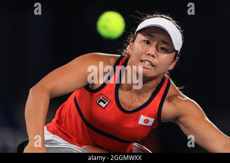 Tokio, Japan. September 2021. Yui Kamiji (JPN) Rollstuhltennis: Halbfinale der Frauen während der Paralympischen Spiele von Tokio 2020 im Ariake Tennis Park in Tokio, Japan. Quelle: AFLO SPORT/Alamy Live News Stockfoto