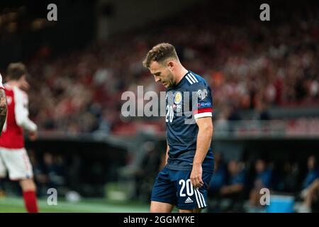 Kopenhagen, Dänemark. September 2021. Ryan Fraser (20) aus Schottland, gesehen während der UEFA-WM-Qualifikation zwischen Dänemark und Schottland im Park in Kopenhagen. (Foto: Gonzales Photo/Alamy Live News Stockfoto