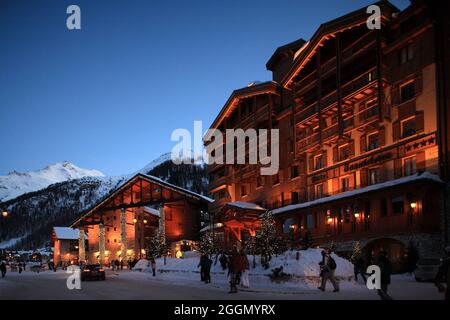 FRANKREICH. SAVOIE (73) SKIGEBIET VAL D'ISERE (HAUTE-TARENTAISE) VANOISE Stockfoto