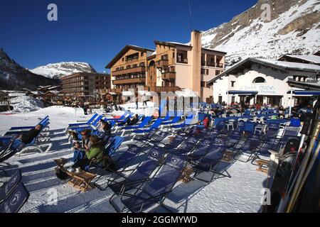 FRANKREICH. SAVOIE (73) SKIGEBIET VAL D'ISERE (HAUTE-TARENTAISE) VANOISE Stockfoto