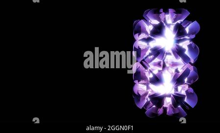 Abstrakte 4K-UHD-3D-Darstellung von hellvioletten Lichtern Stockfoto
