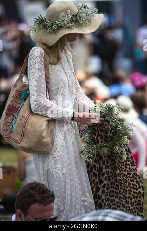 FRANKREICH. OISE (60) CHANTILLY HIPPODROME. PRIX DE DIANE, MODEDESIGN Stockfoto