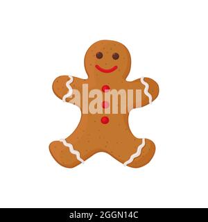 Weihnachts-Lebkuchen. Vektordarstellung auf weißem Hintergrund isoliert Stock Vektor