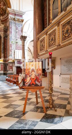 Gemälde mit der Auferstehung Jesu Christi, St. Andreas Kathedrale, Amalfiküste, Italien Stockfoto