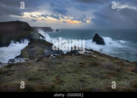 Große Meere bei Boscastle North Cornish Coast Cornwall Stockfoto