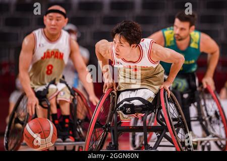 TOKIO, JAPAN. 1. Sep, 2021. Während der Männer-Rollstuhlbabball - Japan vs. Australien - Tokyo 2020 Paralympischen Spiele in der Ariake Arena am Mittwoch, 01. September 2021 in TOKIO, JAPAN. Kredit: Taka G Wu/Alamy Live Nachrichten Stockfoto