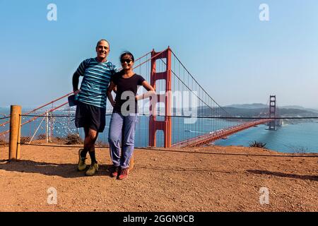 Genießen Sie die Golden Gate Bridge, San Francisco, Kalifornien, USA Stockfoto