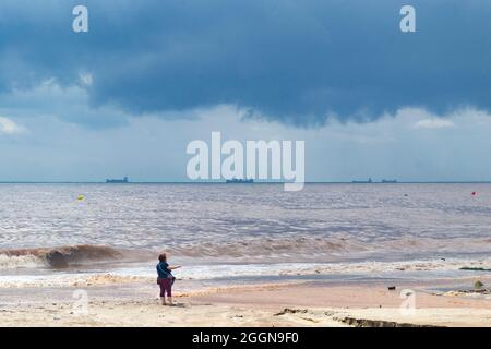 Überschwemmungen. Hochwasser. Straßen, Promenaden und Strand überflutet. Regen. Stürme. Sturm. Beschädigung. Hurrikan. Tot. Verschwunden. Starker Regen. 2024. Malaga. Valencia. Stockfoto