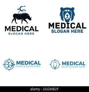 Logo für die medizinische pharmazeutische Tierpflege Stock Vektor