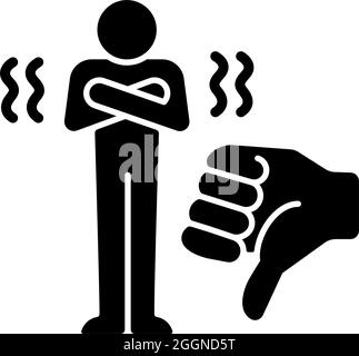 Kritik schwarzes Glyphen-Symbol Stock Vektor