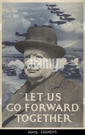 Lassen Sie uns gemeinsam vorangehen. Winston Churchill. Museum: PRIVATE SAMMLUNG. Autor: ANONYM. Stockfoto