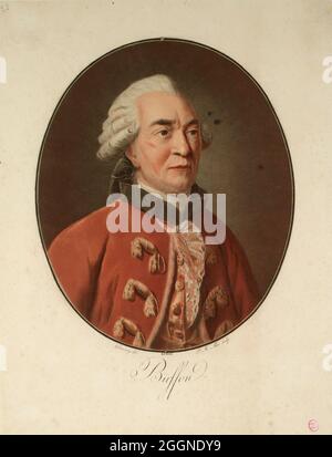 Porträt des Naturforschers Georges-Louis Leclerc, Comte de Buffon (1707-1788). Museum: PRIVATE SAMMLUNG. Autor: Pierre-Michel Alix. Stockfoto