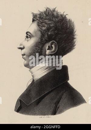 Porträt von Franz Xavier Wolfgang Mozart (1791-1844). Museum: PRIVATE SAMMLUNG. AUTOR: FRANCOIS LE BÖSEWICHT. Stockfoto