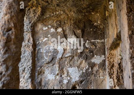 Türkische Touristenattraktion das antike Grab von Bellerophon in der Stadt Tlos. Stockfoto