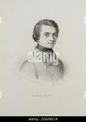 Porträt von Louis Blanc (1811-1882). Museum: PRIVATE SAMMLUNG. Autor: ANONYM. Stockfoto